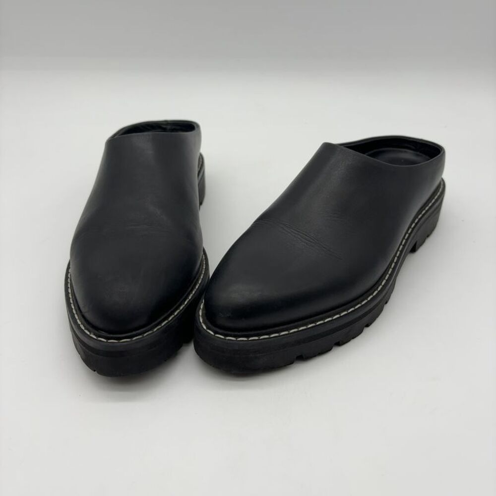Jenni Kayne Black Leather Lug Mules